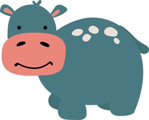 Cute hand drawn hippo.