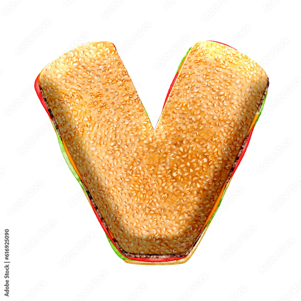 Poster burger 3d alphabet letters. this is a part of a set which also includes numbers, punctuation marks, 