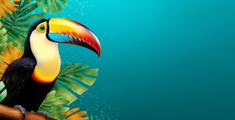 Obraz na płótnie Canvas Toucan bird banner. Generate Ai