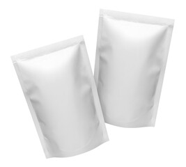 Two white doypacks cut out