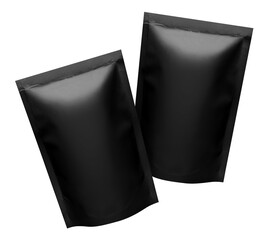 Two black doypacks cut out