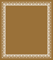 Decorative frame Elegant vector element for design in Eastern style, place for text. Floral brown and white border. Lace illustration for invitations and greeting cards