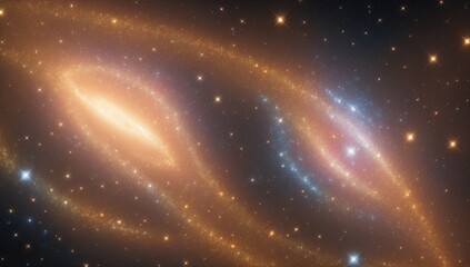 A Digital Image Illustrating An Expressive Image Of Two Spiral Galaxy Like Objects AI Generative