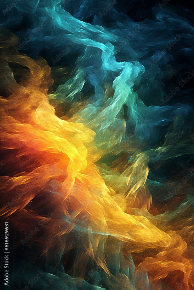 Aufkleber A digital artwork featuring swirling and interconnecting lines, inspired by the flow and harmony of clear energy in nature.  Generative AI technology.