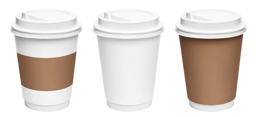 Set of coffee cups cut out