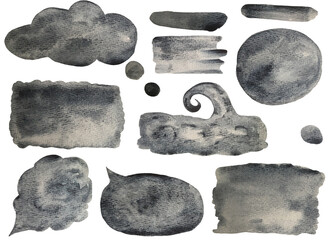 set of dialog boxes, watercolor stain