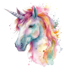 Naklejka na ściany i meble watercolor unicorn