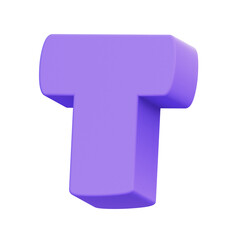 T 3D letter