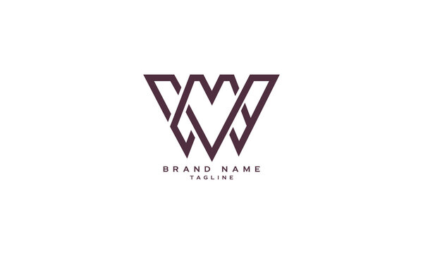 MVW, WVM, MW, WM, Abstract initial monogram letter alphabet logo design