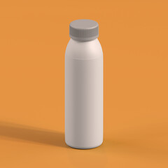 Monochrome Bottle on Orange Background, 3d Rendering