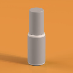 Monochrome Bottle on Orange Background, 3d Rendering