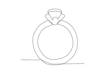 Vector rings drawing by one continuous line isolated vector
