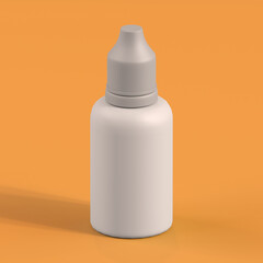 Monochrome Bottle on Orange Background, 3d Rendering