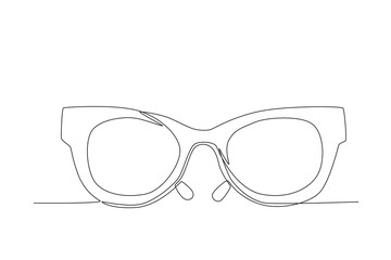 Vector vector isolated drawing one continuous line glasses
