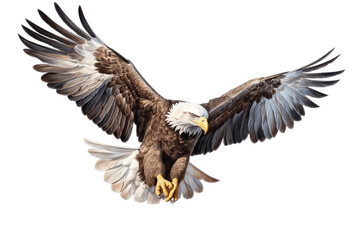 Majestic Soaring Eagle on Transparent Background. AI