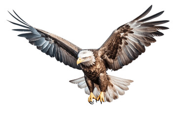 Majestic Soaring Eagle on Transparent Background. AI