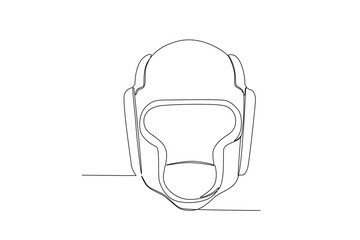 Vector continuous line drawing of boxing Helmet Full Face vector illustration
