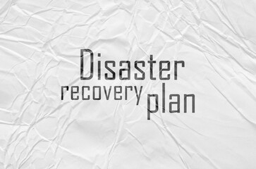 Disaster recovery plan on white background