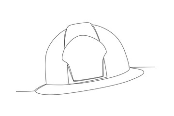 vector Fire Helmet one line
