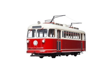 Isolated Streetcar on Transparent Background. AI