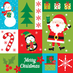 cute and colorful christmas seamless pattern design