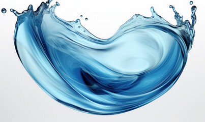 3D illustration of a sphere-shaped splash of water liquid on a white background