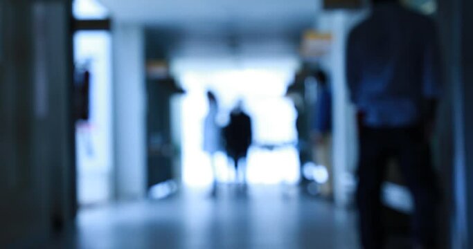 Blurred People in Hospital caridoor