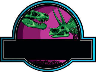 vector illustration of Dinosaur skeleton logo of jurassic park - 616935873