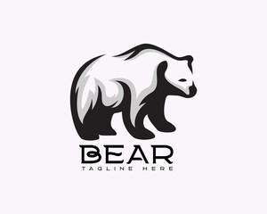 stand bear art logo design template illustration inspiration