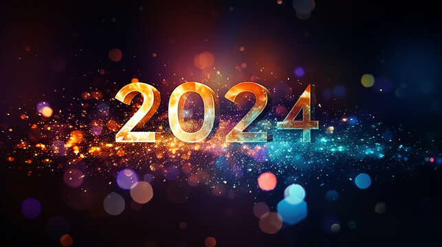 Festive Happy New Year 2024 Background