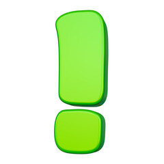 3d green Exclamation mark