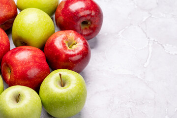 Red and green garden apples