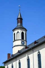 Evangelische Pfarrkirche (Michaeliskirche) in Sprendlingen, Ortsgemeinde im Landkreis Mainz-Bingen...