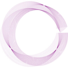 Pink ribbon on white. Wave element