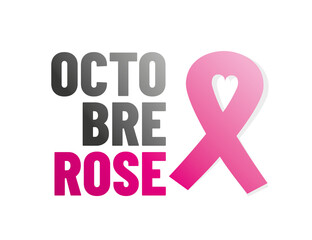 Octobre Rose / lutte contre le cancer du sein en france - obrazy, fototapety, plakaty