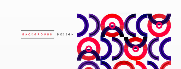 Circles are arranged in a grid pattern abstract background and feature a range of different colors, including shades of various colors. Template for wallpaper, banner, presentation, background