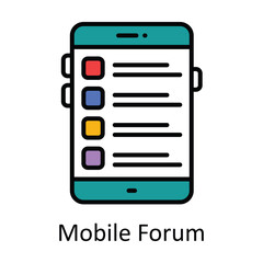 Mobile Forum Filled Outline Icon Design illustration. Online Steaming Symbol on White background EPS 10 File