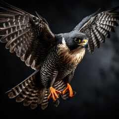 Obraz premium A stunning Falcon (Falco) in mid-flight.