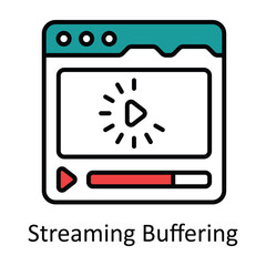 Streaming Buffering Filled Outline Icon Design illustration. Online Steaming Symbol on White background EPS 10 File