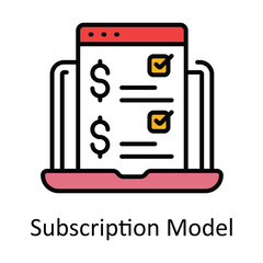 Subscription Model Filled Outline Icon Design illustration. Online Steaming Symbol on White background EPS 10 File