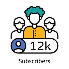 Subscribers Filled Outline Icon Design illustration. Online Steaming Symbol on White background EPS 10 File
