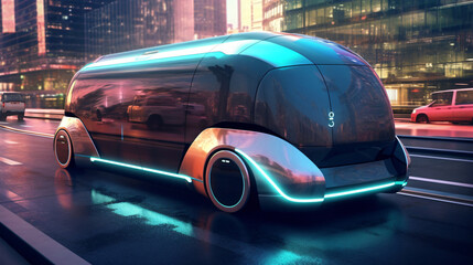 Fototapeta na wymiar Autonomous Mobility Future Vehicle for Sustainable