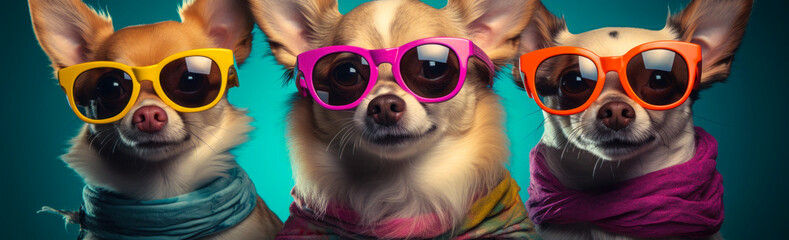 Chihuahuas with vibrant shades 
