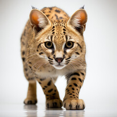 Obraz premium A Serval (Leptailurus serval) poised to pounce.