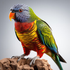 A colorful rainbow lorikeet showcasing its vibrant plumage and unique markings.