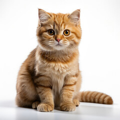 Naklejka premium A Scottish Fold cat (Felis catus) with charming dichromatic eyes.