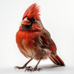 A fledgling Cardinal (Cardinalidae) in a curious pose.