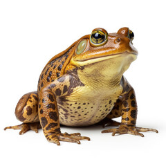 Naklejka premium An active Bullfrog (Rana catesbeiana) in a poised position.