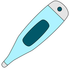 outline digital thermometer for medication elements 