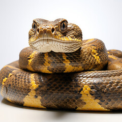 Obraz premium An African Rock Python (Python sebae) coiled and ready.